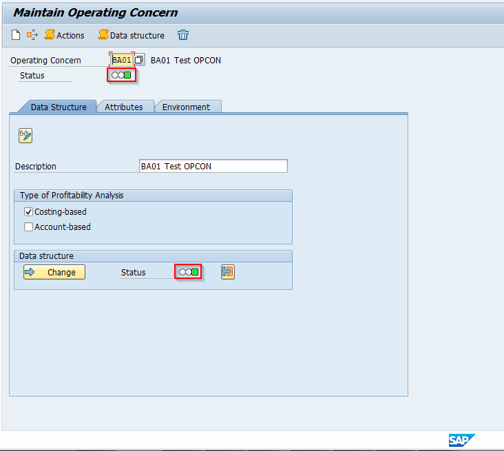 SAP Operating Concern Generated