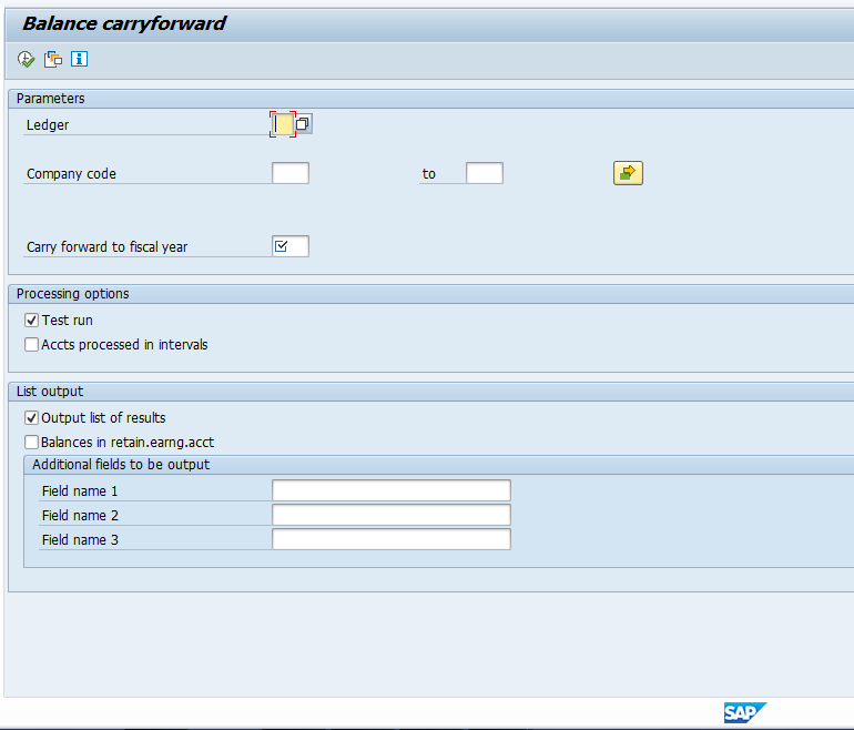 SAP G/L Balance Carryforward