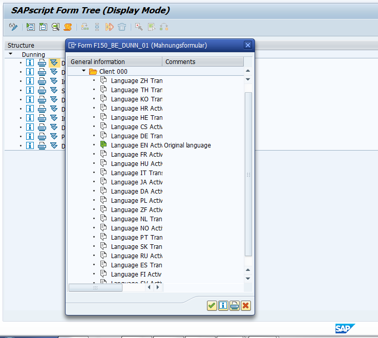 SAP Script Form Tree