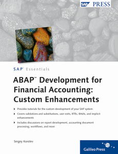 ABAP Development for Financial Accounting - Custom Enhancements
