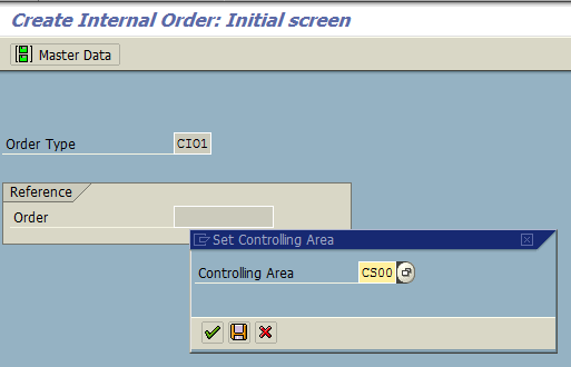 Create Real Order Initial Screen