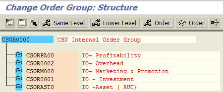 Create Lower Level Order Groups