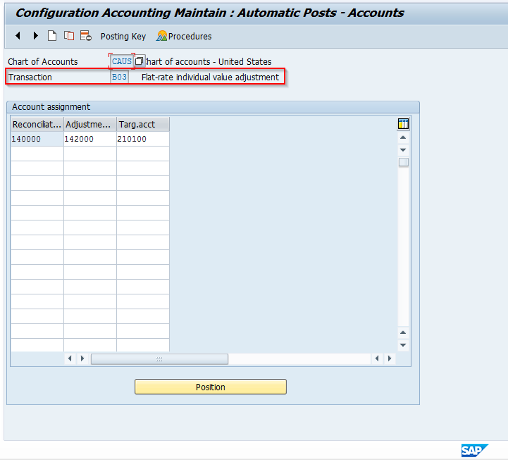 Automatic Accounts for Flat-Rate Value Adjustments