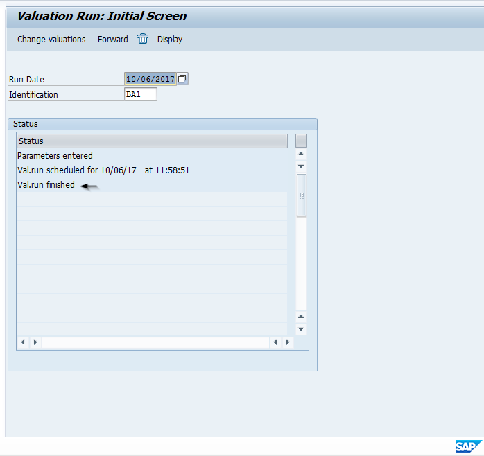 Valuation Run Finished