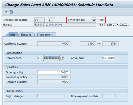 Most of Sales Order Types Use SAP SD Schedule Line Category “CP”