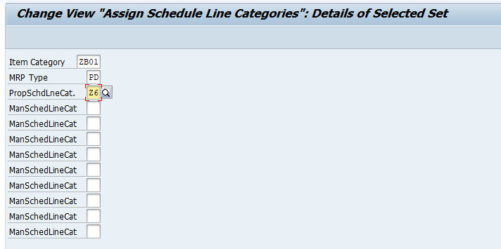 Assignment of the Main Schedule Line Category is Crucial Here