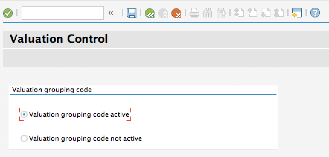 SAP Valuation Grouping Code Activation - Transaction OMWM