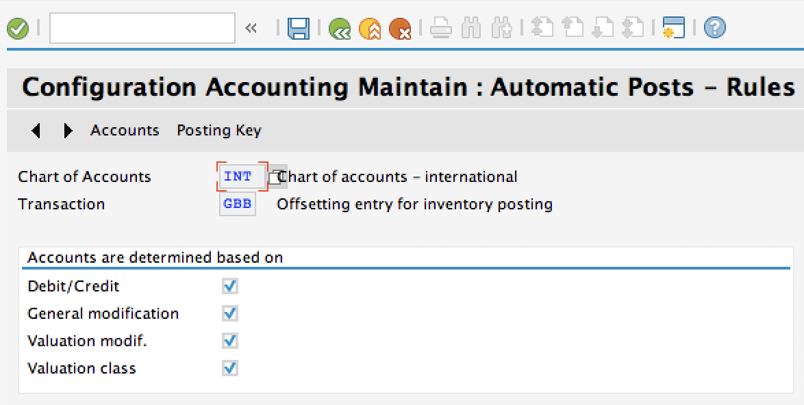 Account Determination Rules - Transaction OBYC