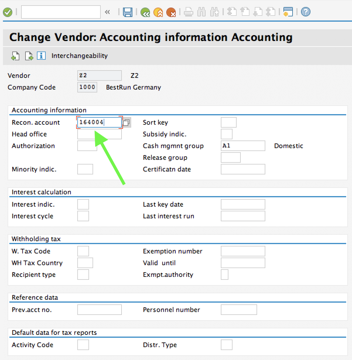 Vendor Reconciliation Account - Transaction XK02