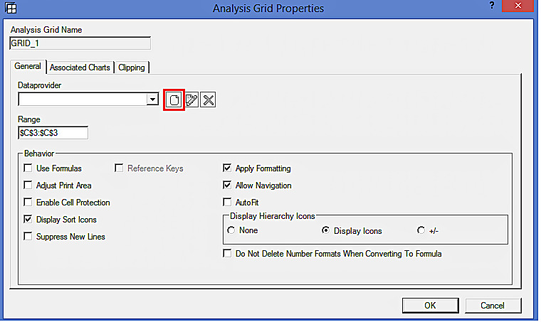 Analysis Grid Properties: Create Data Provider