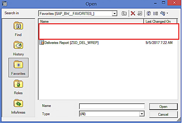 Analysis Grid Properties: Selecting the Query