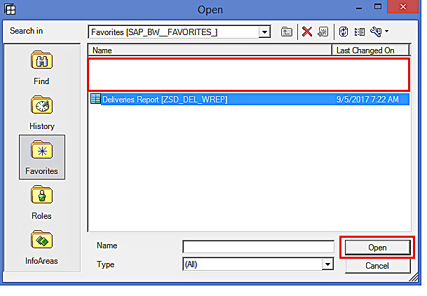 Analysis Grid Properties: Selecting the Query