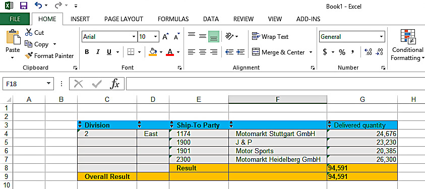 Applying Excel Formatting to the Workbook