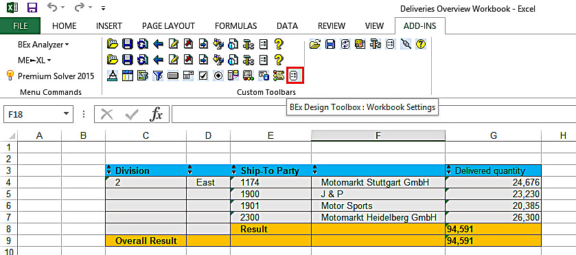 BEx Design Toolbox: Workbook Settings