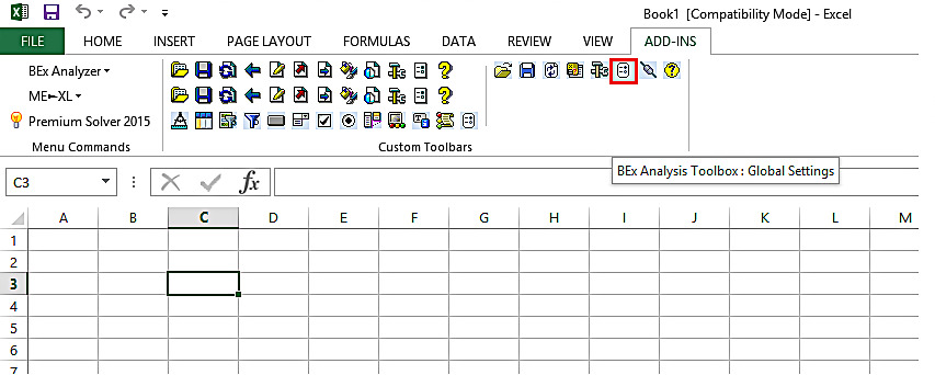 BEx Analysis Toolbox: Global Settings