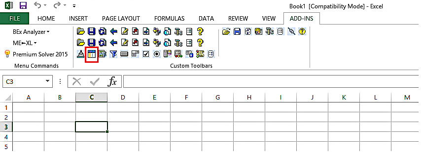 Creating a Placeholder for the Query Result: Insert Analysis Grid