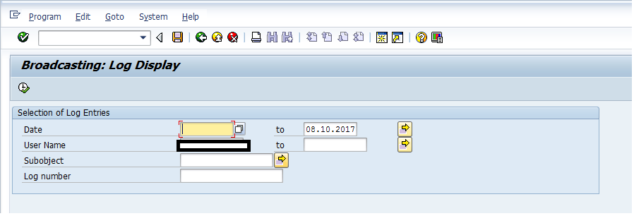 Logs for SAP BEx Broadcasting Settings