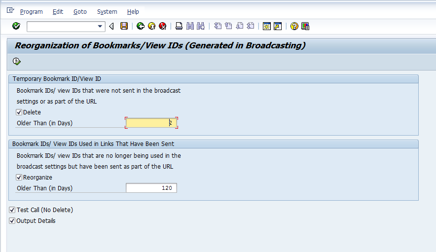 Reorganize and Delete Bookmark IDs and View IDs That are Created by BEx Broadcaster