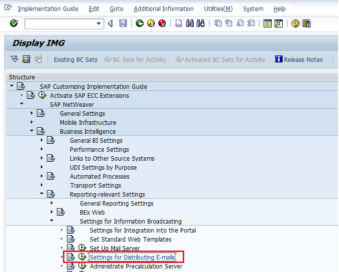 Settings for Distributing Emails