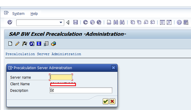 Specify Server Name and Description for Precalculation Server