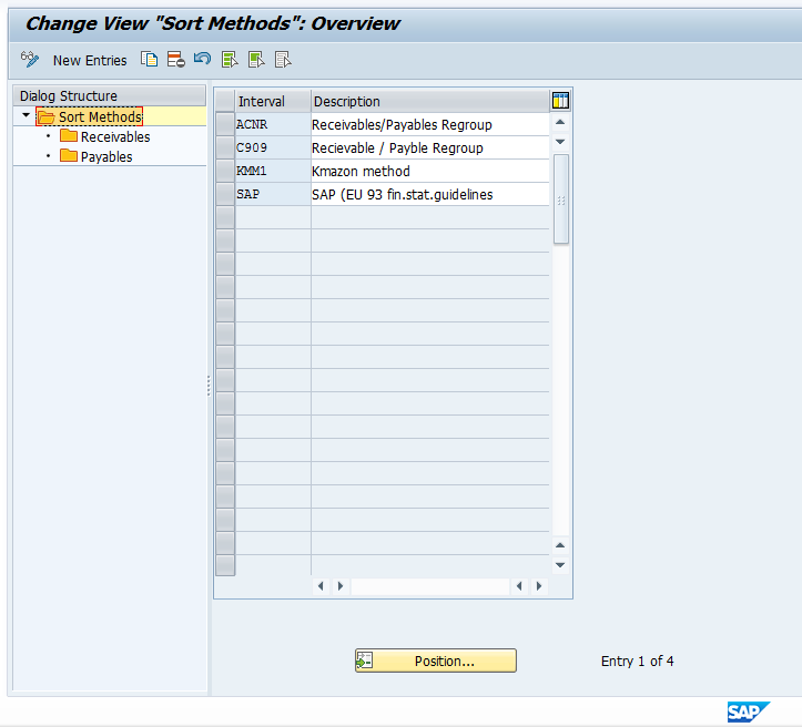 Sort Method Intervals for SAP AP AR Regrouping