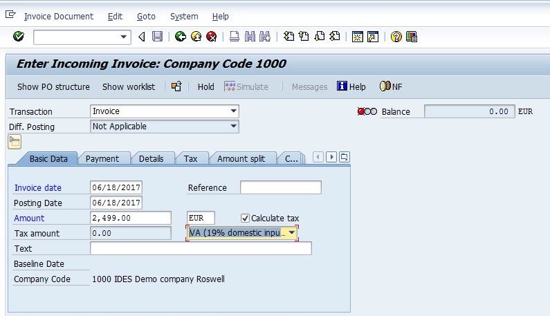 Basic Data tab Information