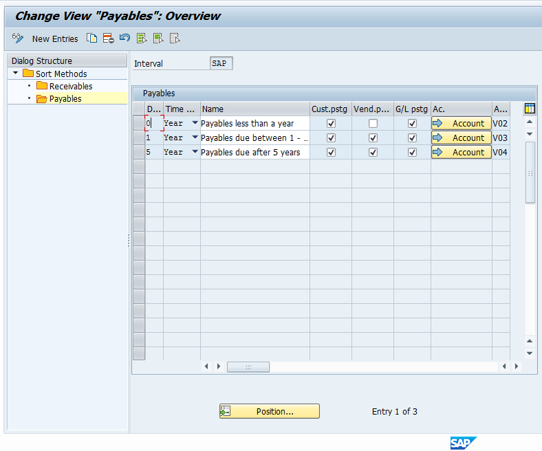 Payables Folder for Sort Method Interval