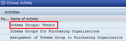 Schema Group for Vendors - SPRO