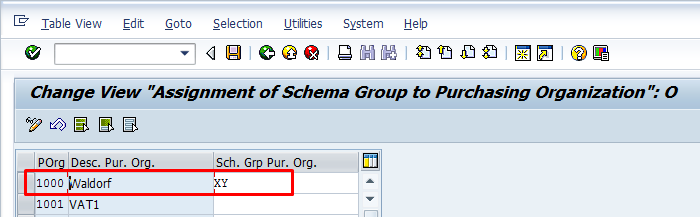 Assigning Schema Group to Purchasing Organization