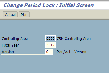 Change Period Lock – Initial Screen