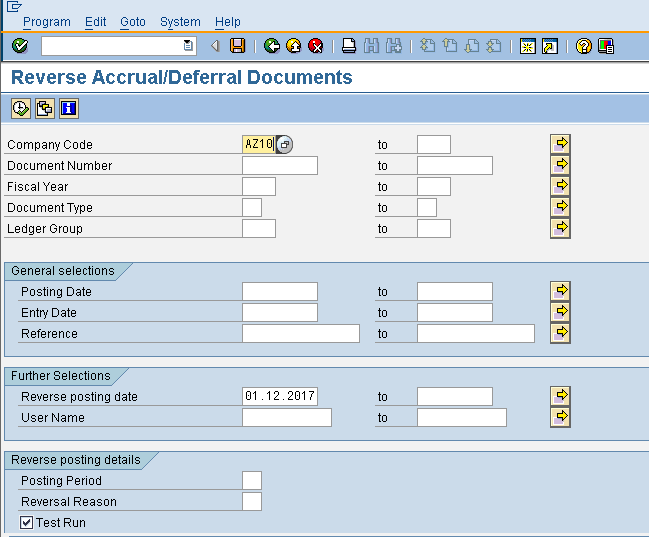 Reverse Accrual/Deferral Document