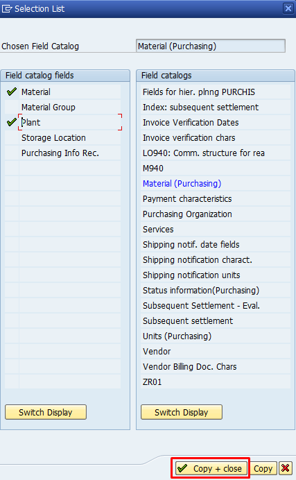 SAP MM Info Structure - Fields and Field Catalogs