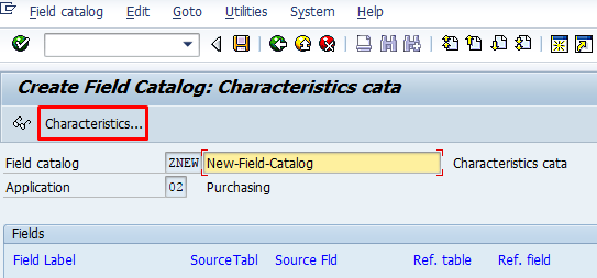 Field Catalog Creation