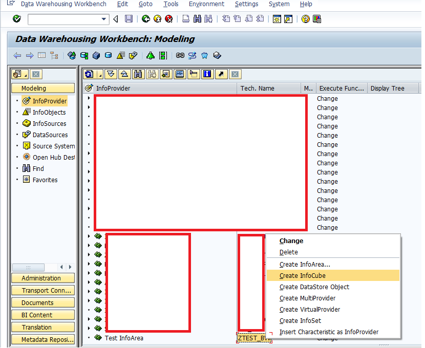 Creating a New InfoCube 1