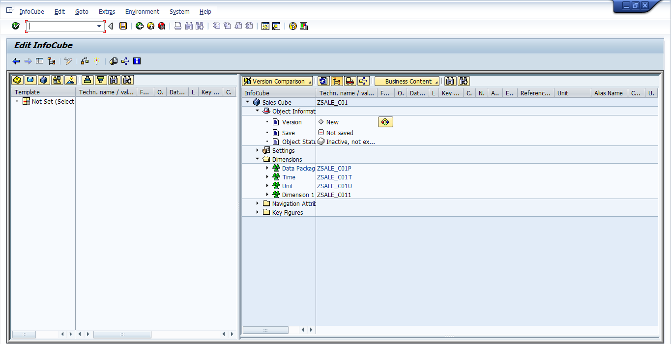 Editing SAP BW InfoCube