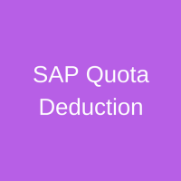 SAP Quota Deduction