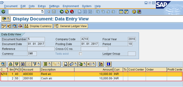 Document Before Reversal Display