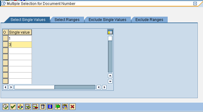 Document Selection Screen