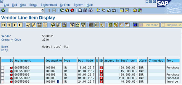 Open Document in Vendor Line Items Report