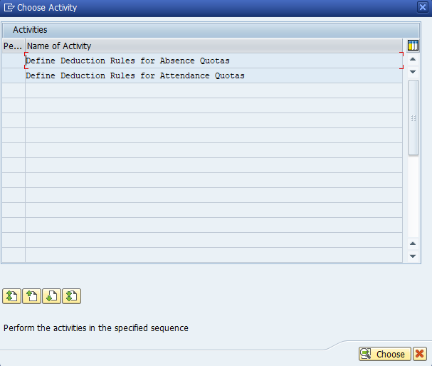 Figure 2: Activity List for Quotas