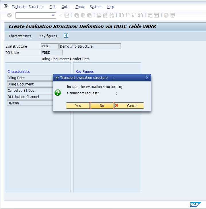 A dialog Screen for Transport Request Confirmation