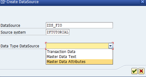 Selecting the Data Type for the DataSource