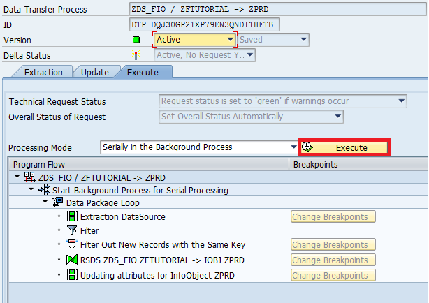 Executing the DTP