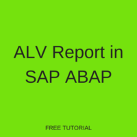 ALV Report in SAP ABAP