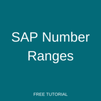 SAP Number Ranges